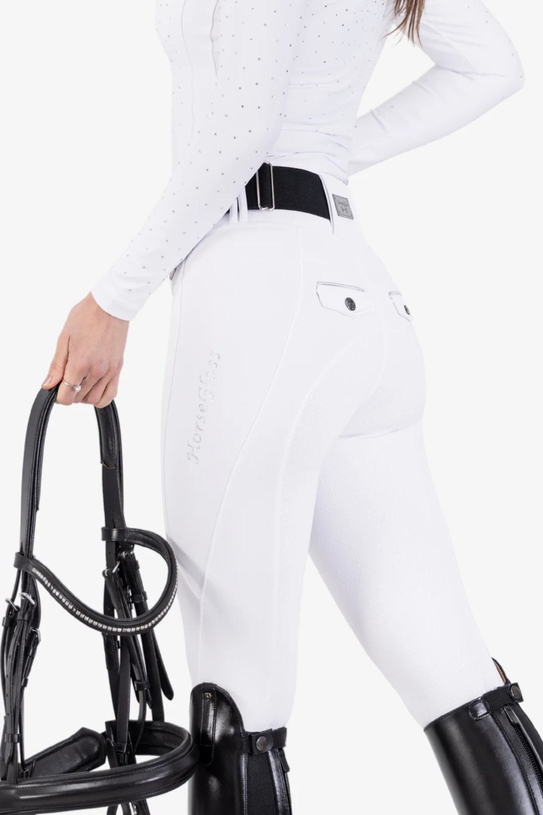 HorseGloss witte rijbroek M nieuw (anky pikeur eskadron, Ophalen of Verzenden, Zo goed als nieuw, Dressuur, Onderkleding
