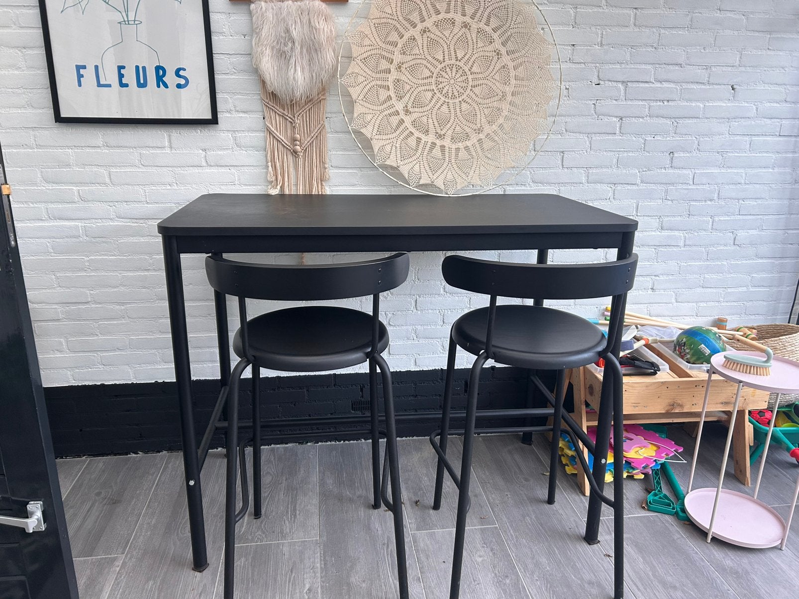 Barset met 5 krukken, Ophalen, Gebruikt