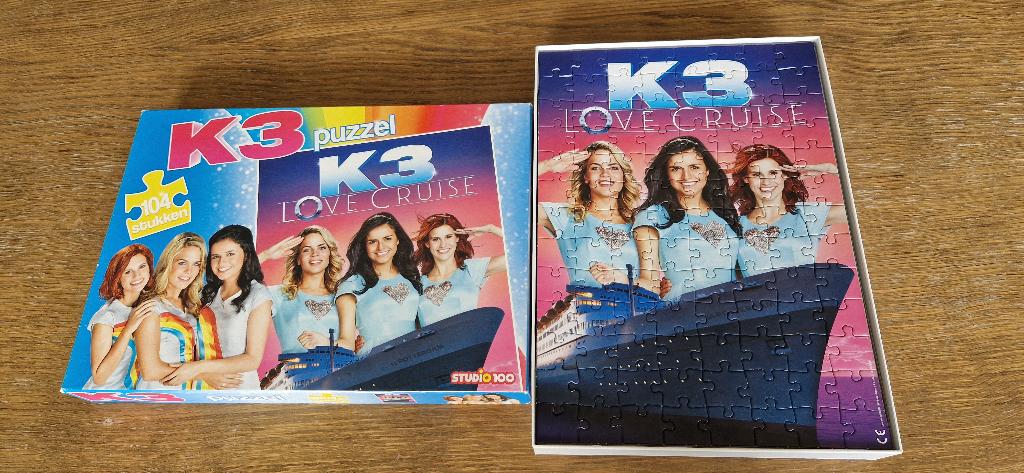 Studio100 puzzel van K3 love cruise van 104 stukjes, Kinderen en Baby's, Ophalen, Meer dan 50 stukjes, Gebruikt, 6 jaar of ouder
