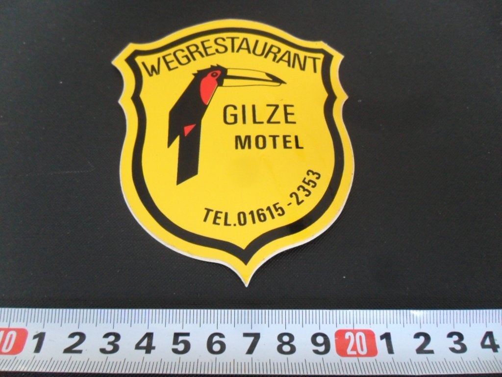 sticker Wegrestaurant GILZE Motel  01615-2353 vd VALK Klein*, Ophalen, Zo goed als nieuw