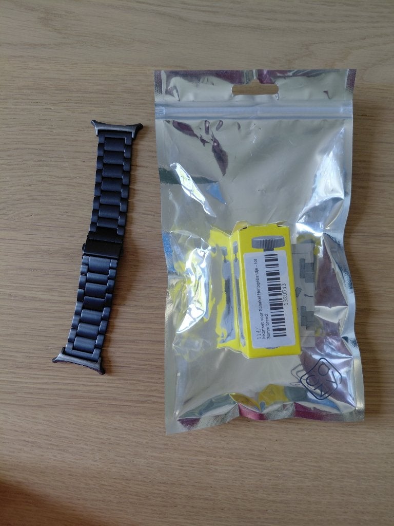 horlogebandje + inkortset geschikt samsung galaxy watch, Zwart, IOS, Ophalen of Verzenden, Zo goed als nieuw