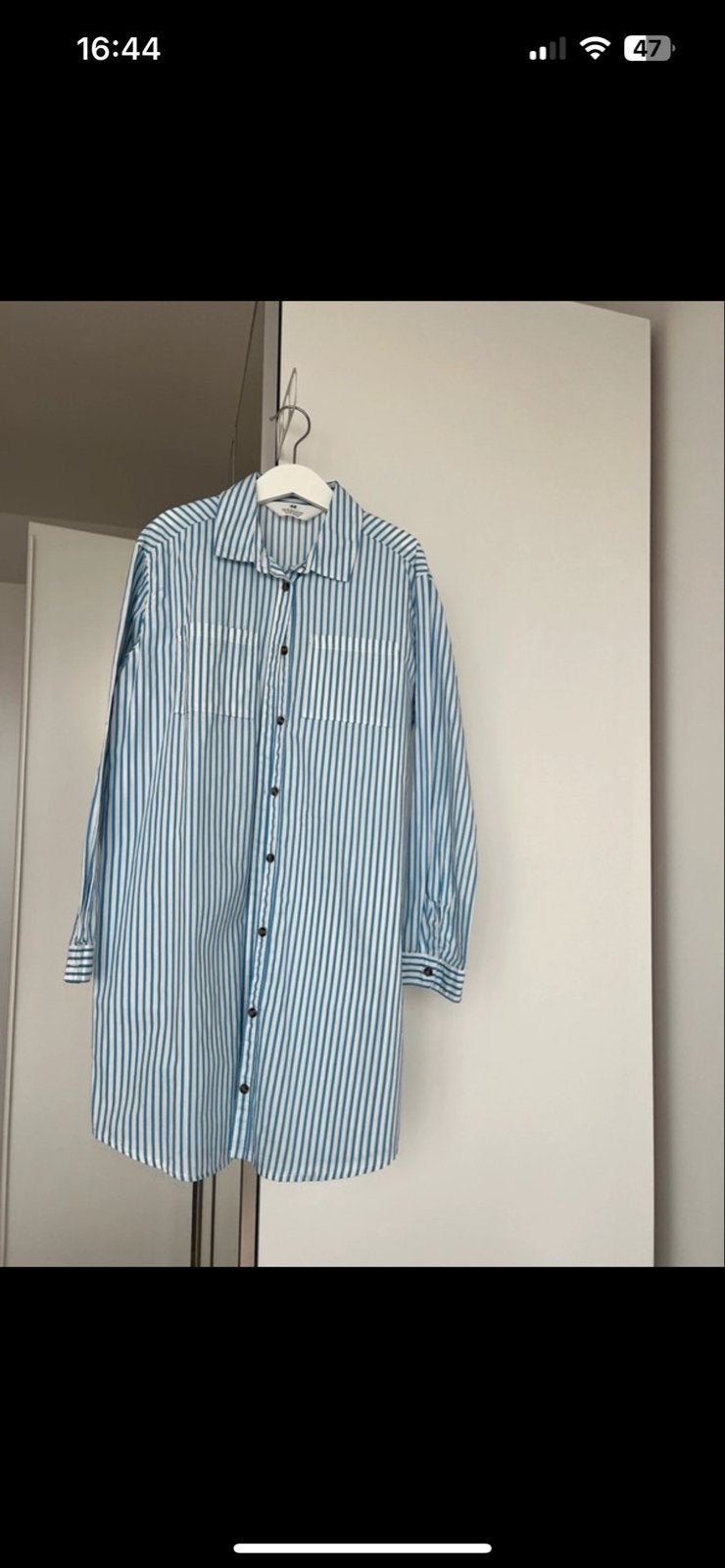 H&M gestreept overhemdjurk - Maat 140 (9-10 jaar), Ophalen of Verzenden, Zo goed als nieuw, Maat 34 (XS) of kleiner, Blauw