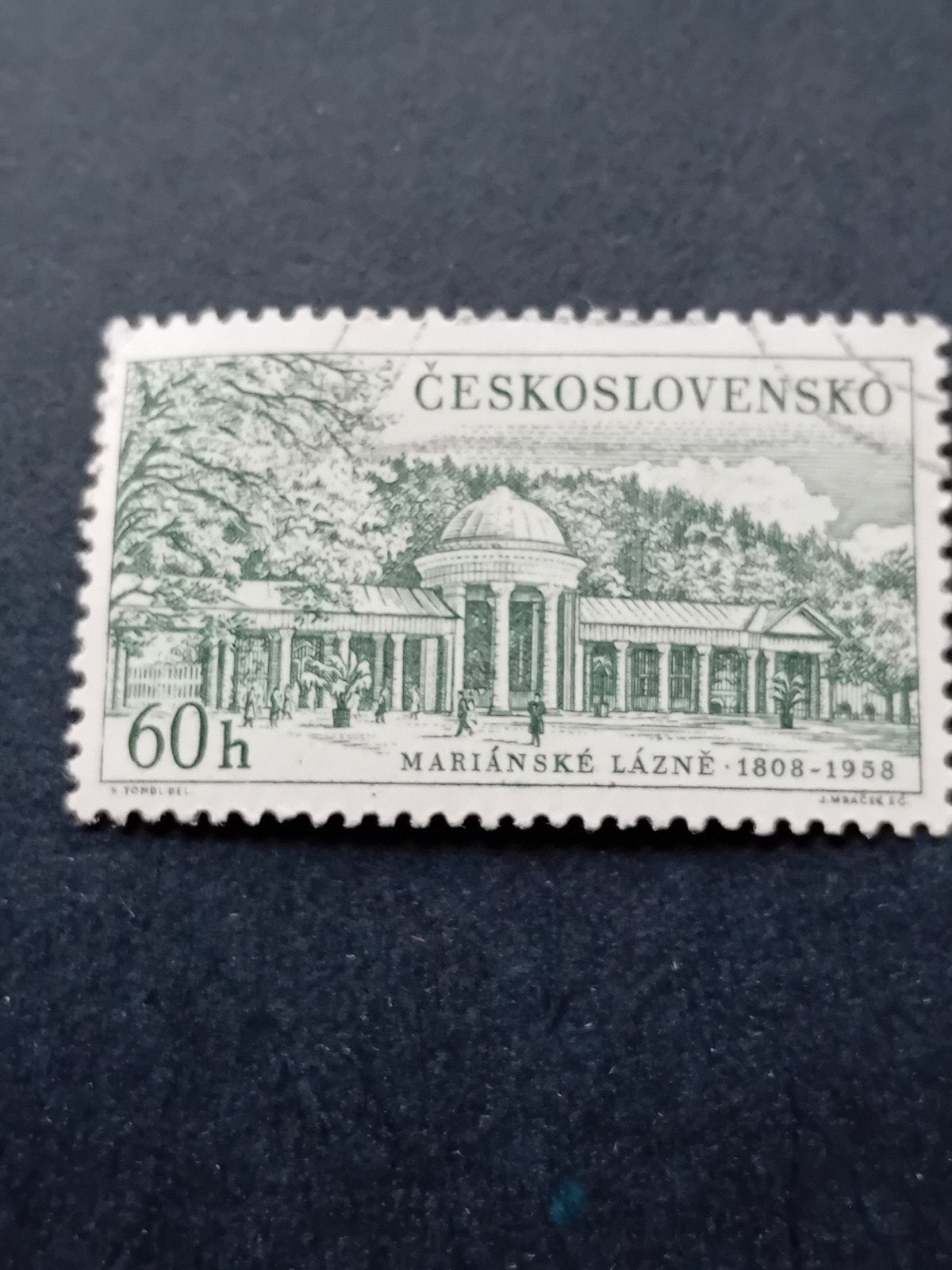 Tsjechoslowakije postzegel Mariánské Lázně 1808-1958, Ophalen of Verzenden, Overige landen