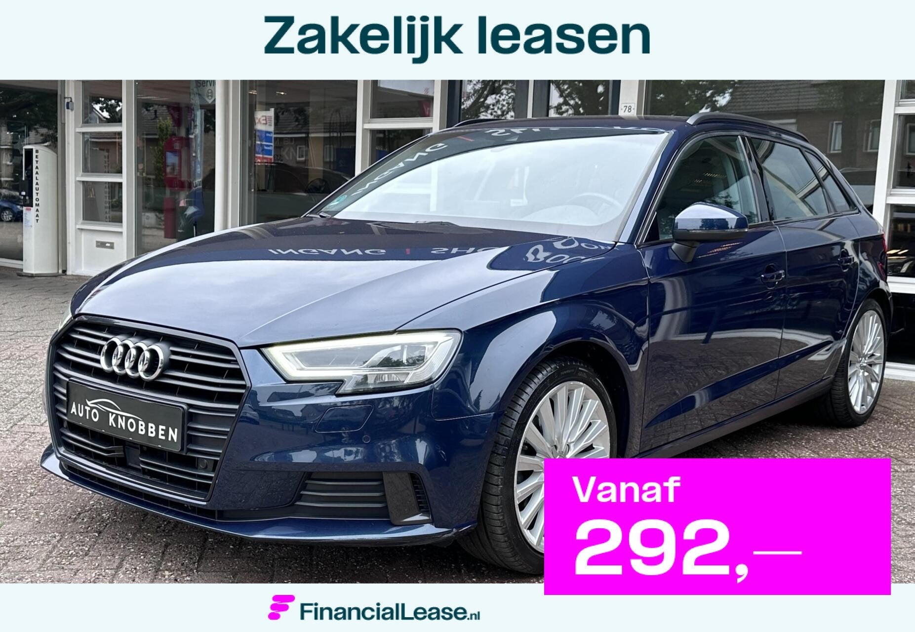 Audi A3 Sportback 35 TFSI CoD Sport Led, Digidash, Leer, ACC, 1225 kg, 4 cilinders, Blauw, Bedrijf