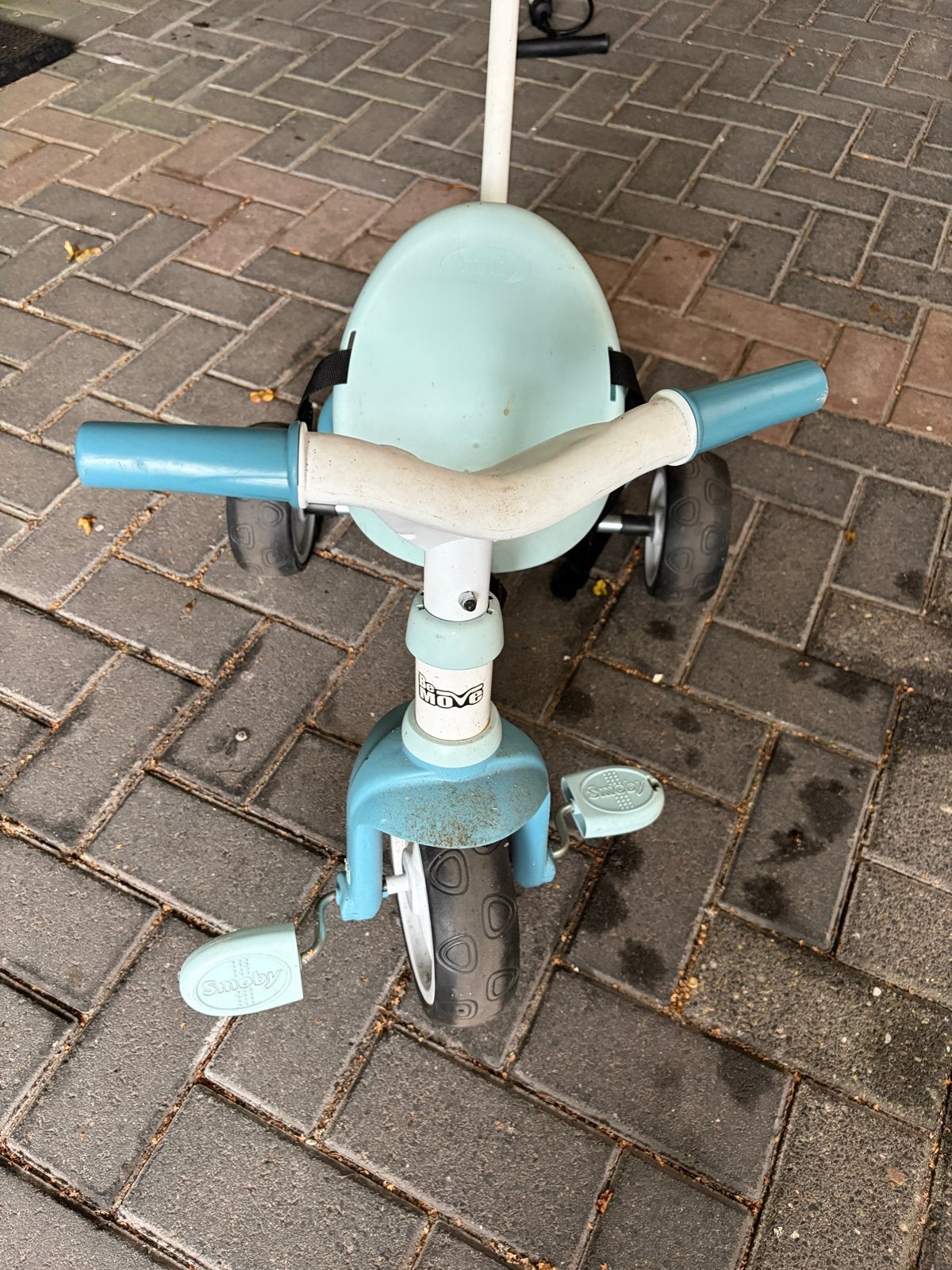 Smoby Driewieler met Duwstang - Blauw, Ophalen, Gebruikt, Duwstang