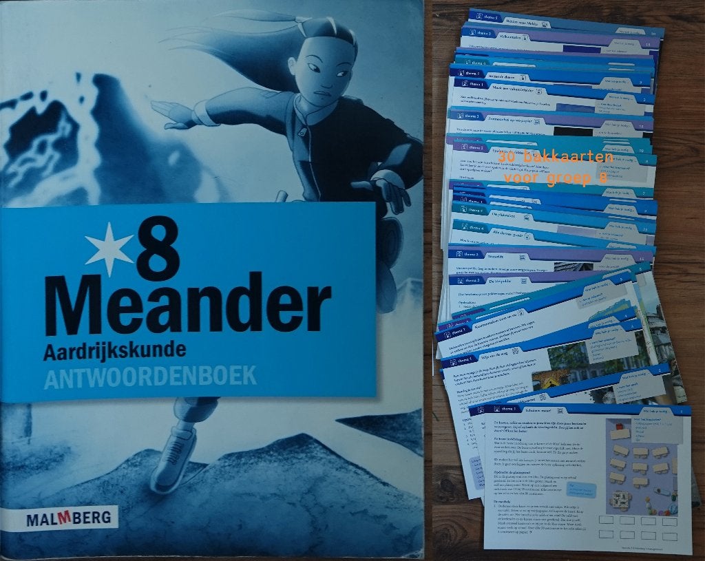 Meander aardrijkskunde G8: antwoordenboek + 30 kaarten, Malmberg, Ophalen of Verzenden, Overige niveaus, Aardrijkskunde