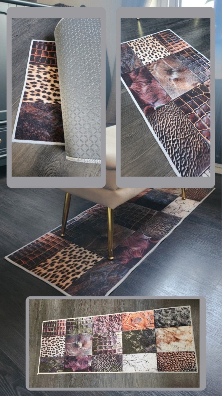 tapijt kleedje dierenprints anti slip onderzijde, Minder dan 50 cm, 100 tot 150 cm, Ophalen of Verzenden, Zo goed als nieuw