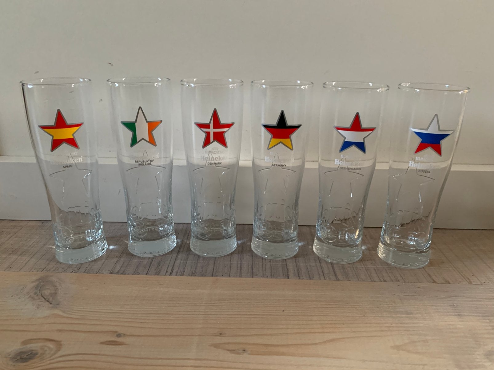 6x Heineken EK 2020 bierglazen, Verzamelen, Ophalen of Verzenden, Nieuw, Glas of Glazen, Heineken