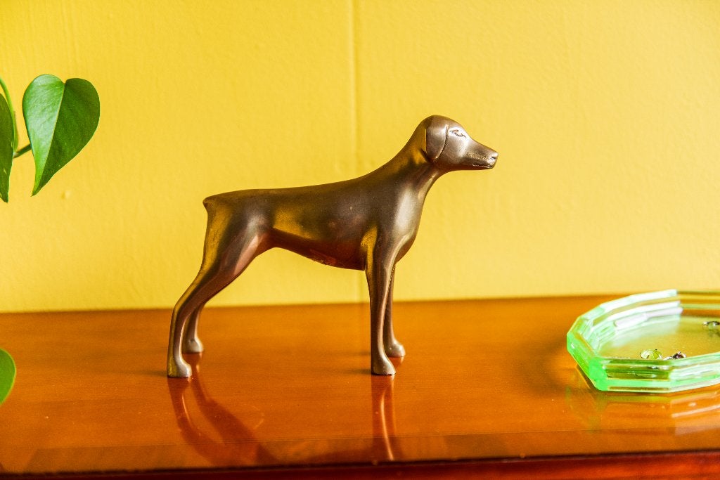 Mid-Century standbeeld hond (messing), Ophalen of Verzenden, Zo goed als nieuw, Dier