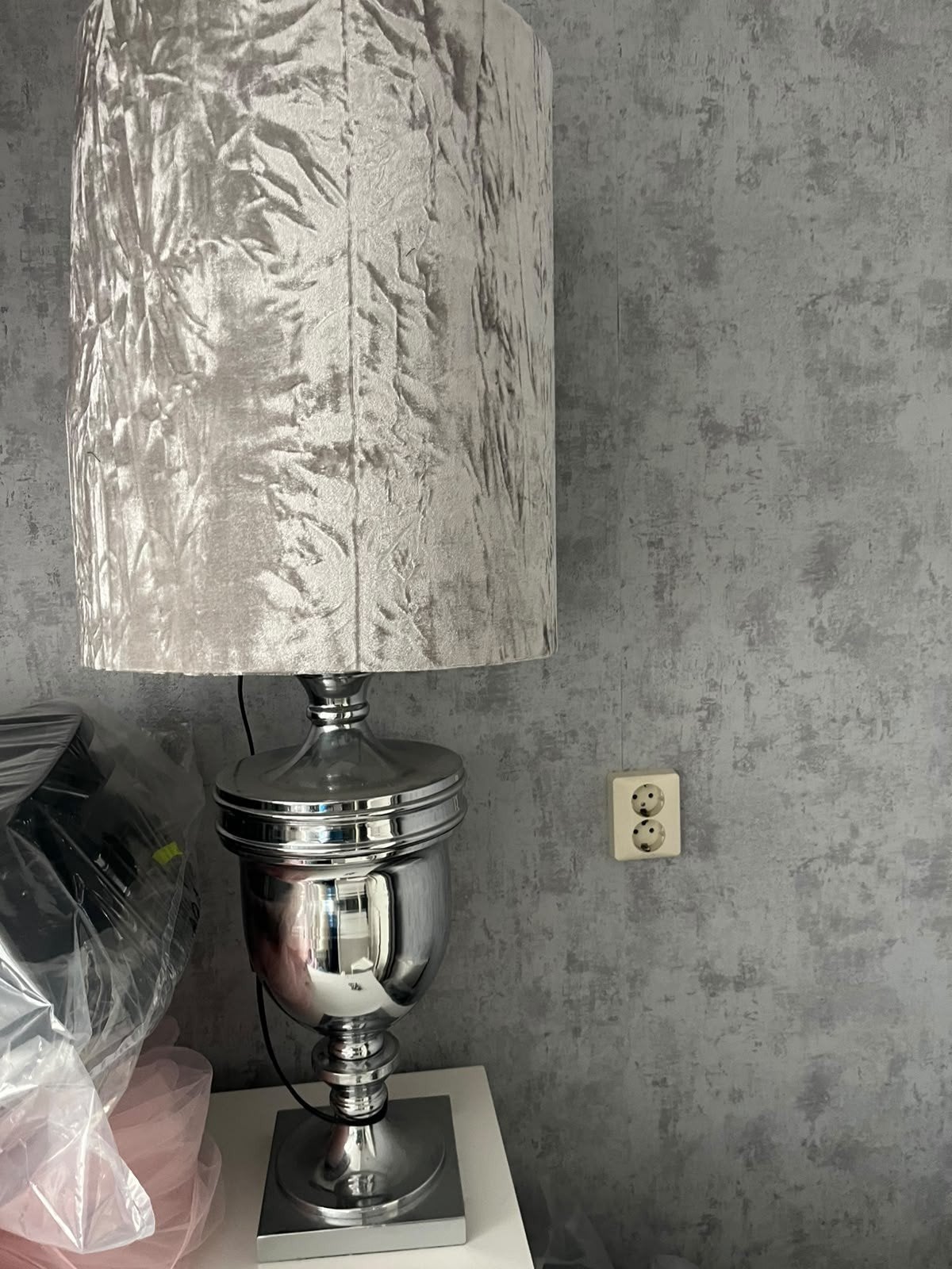 mooie zilverkleurig lampenkap, Huis en Inrichting, Ophalen of Verzenden, Nieuw, Schemerlamp