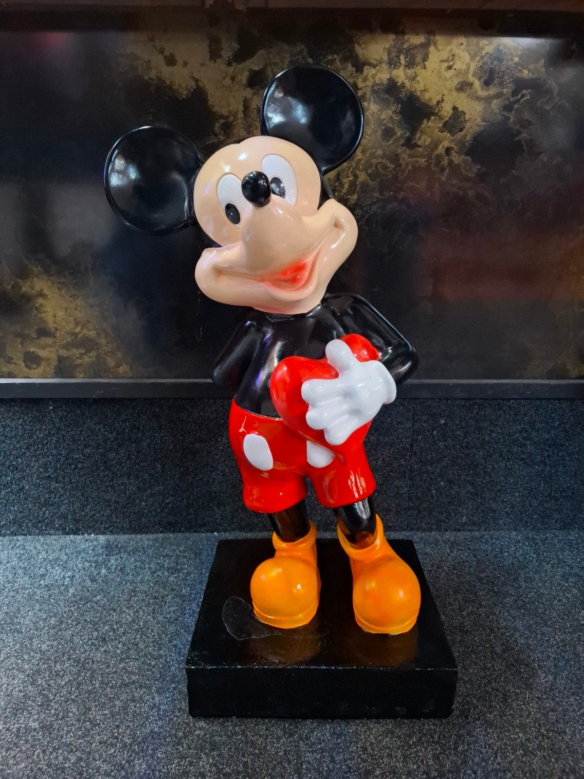 Grote Mickey Mouse Beeld met Hart - 82 cm hoog, Ophalen, Mickey Mouse, Beeldje of Figuurtje