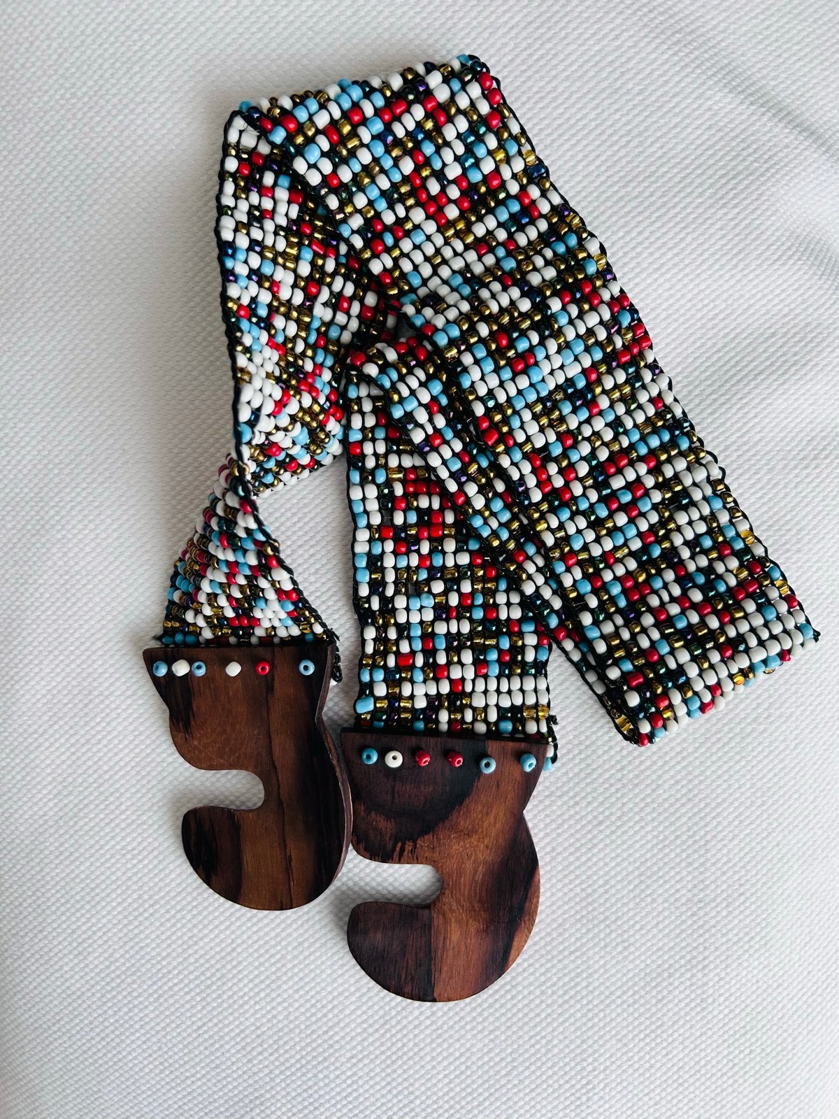 Kralenriem Handgemaakt Boho Hippie Elastisch Houten Gesp, Kleding | Dames, Riemen en Ceinturen, Ophalen of Verzenden, Zo goed als nieuw