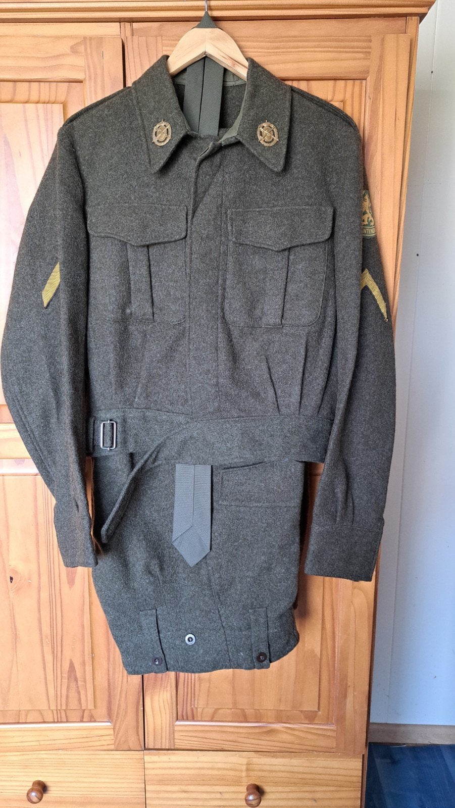 Vintage Militair Uniform - Landmacht, Ophalen of Verzenden, Landmacht, Overige gebieden, Kleding of Schoenen