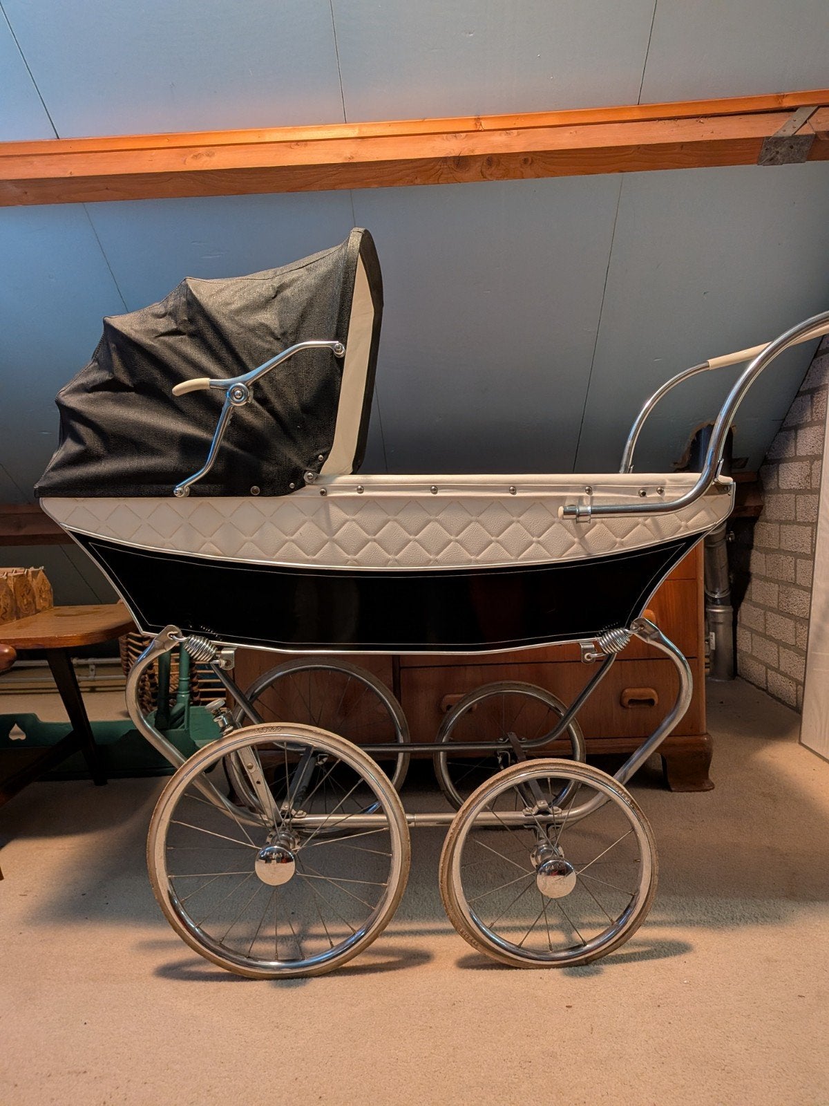 Vintage jaren 60 50 kinderwagen, Kinderen en Baby's, Kinderwagens en Combinaties, Gebruikt, Overige merken, Ophalen