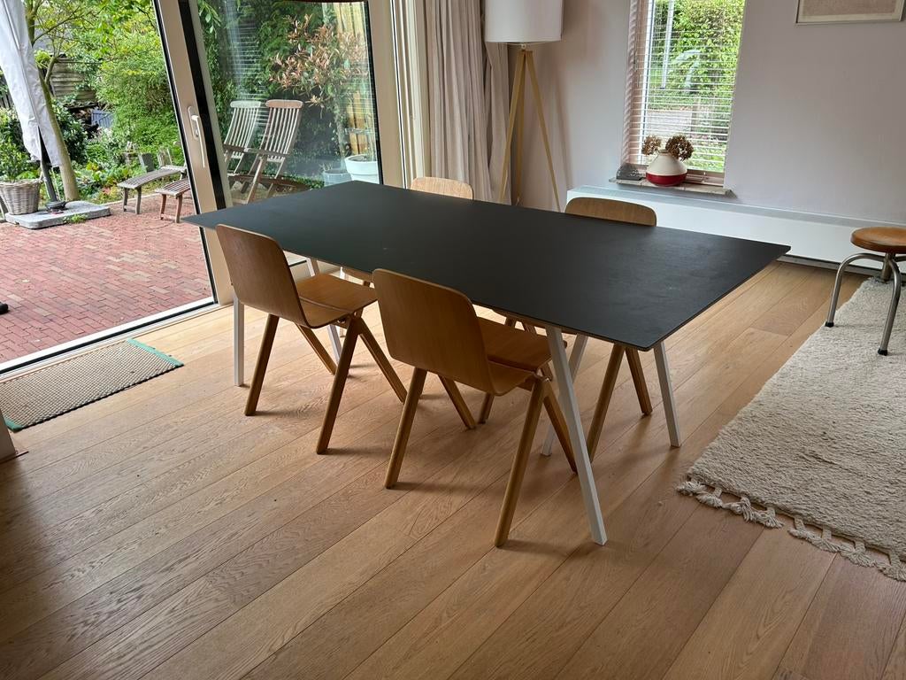 Hay cph30 tafelblad mat zwart linoleum 200x90, Ophalen, 200 cm of meer, 50 tot 100 cm, Zo goed als nieuw