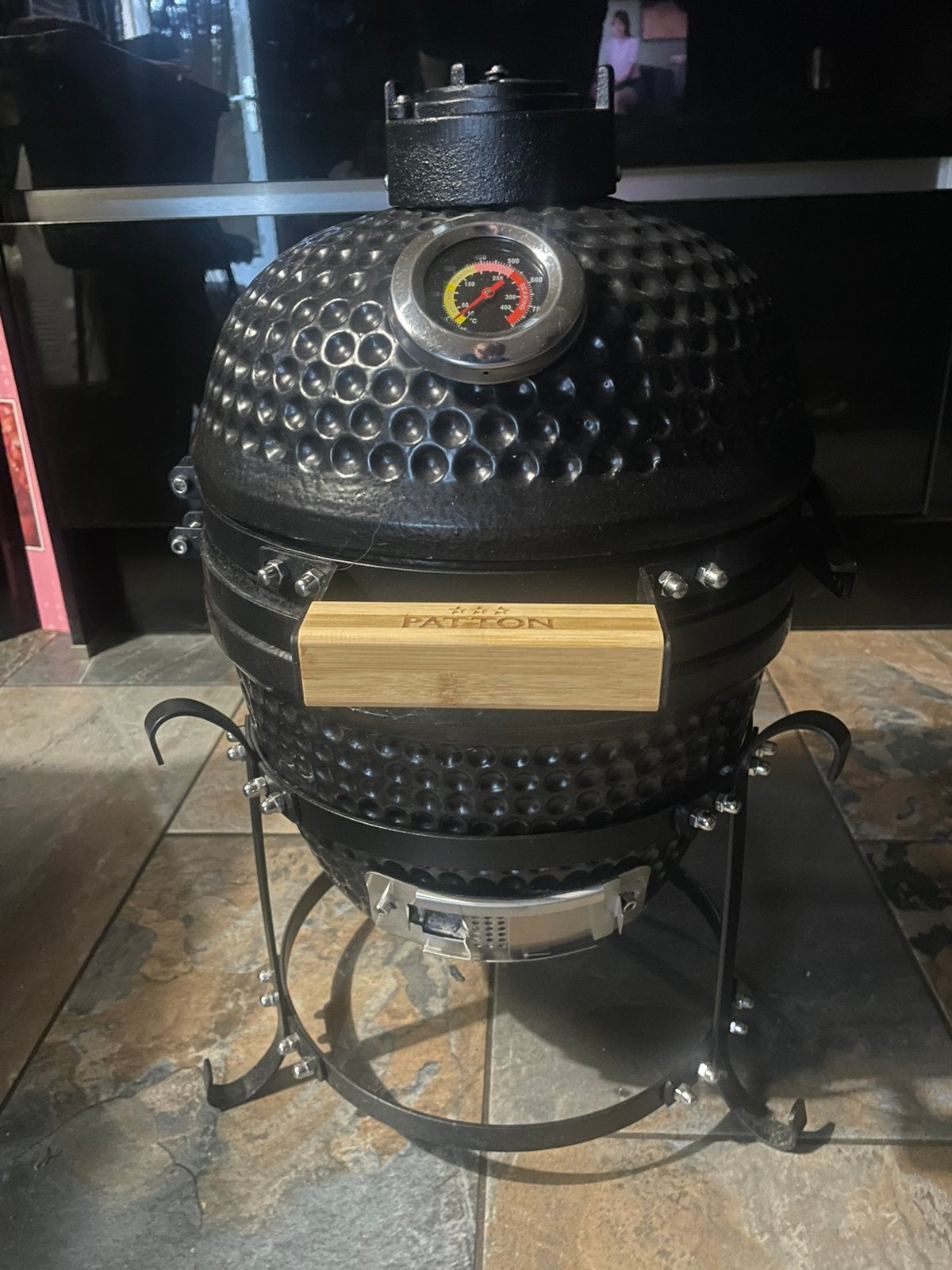 Kamado grill13”matt black (patton)( als nieuw !), Ophalen