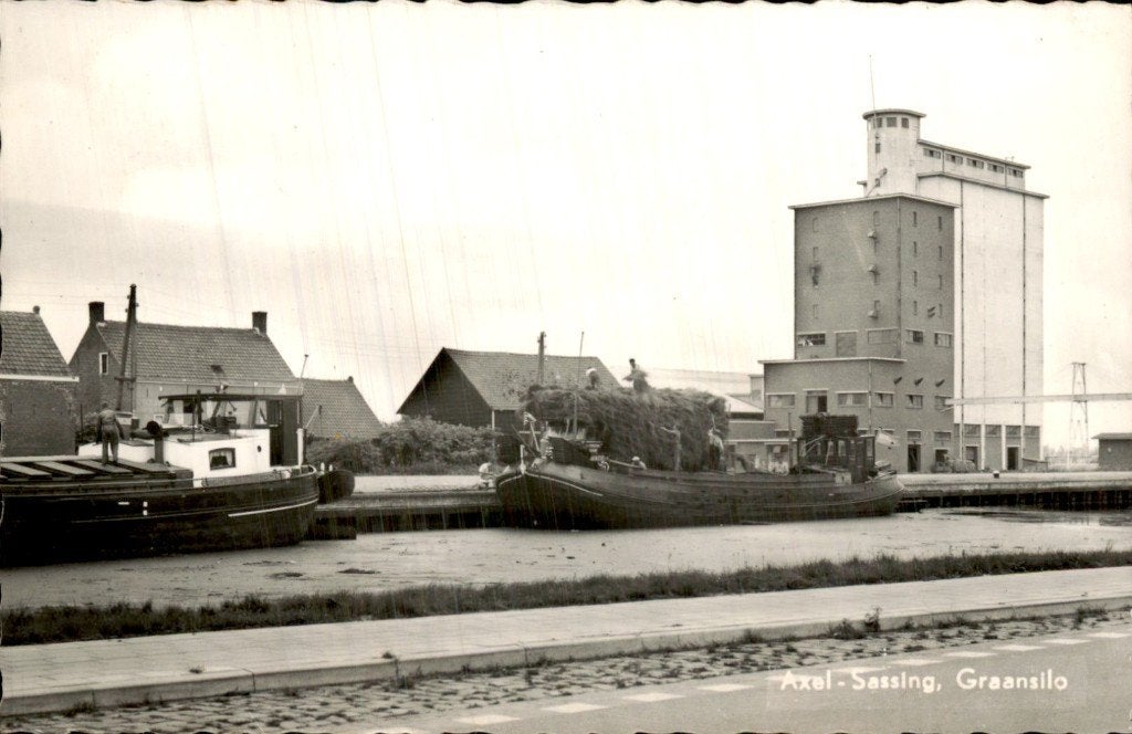 Axel - Graansilo - Sassing, Ophalen of Verzenden, 1940 tot 1960, Gelopen, Zeeland