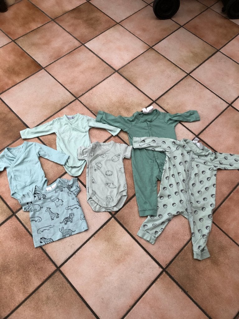 Comfortabel setje, 6 stuks, mint-groen, 50-56/74, Nacht- of Onderkleding, Diverse merkenin Bundel, Ophalen of Verzenden, Zo goed als nieuw