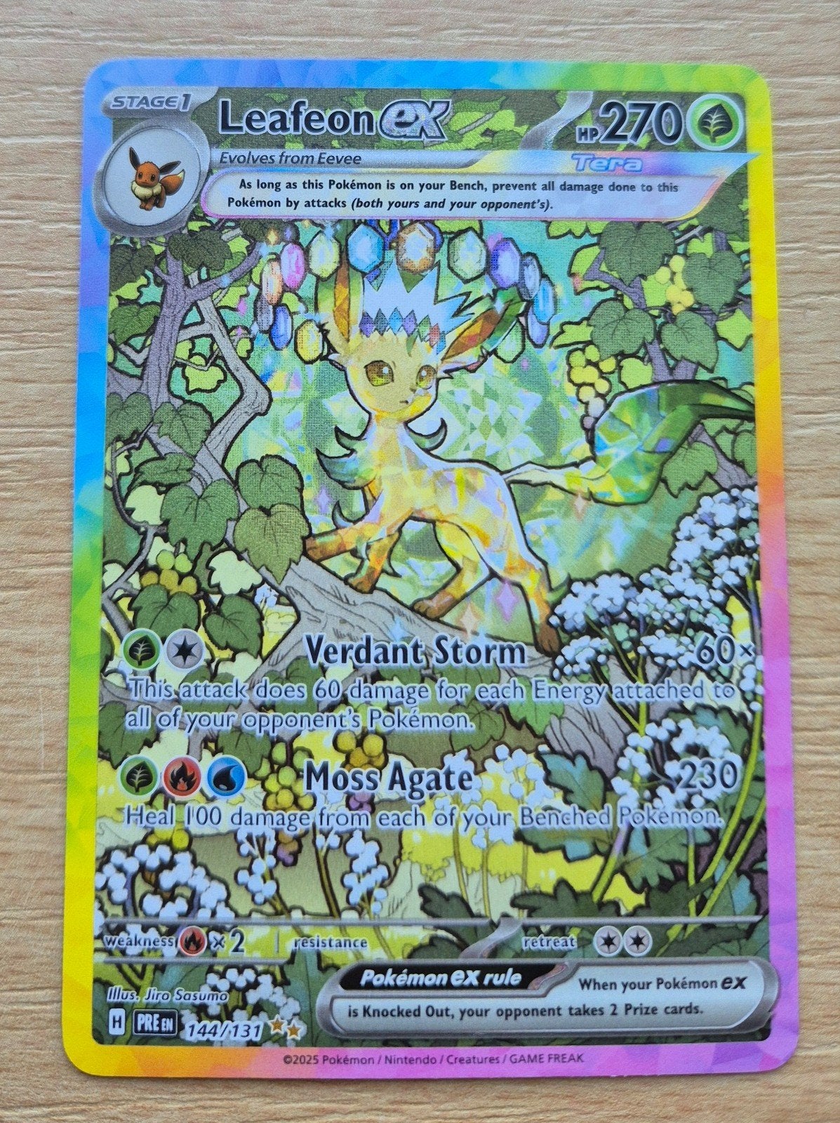 Leafeon ex SIR 144/131 Pokémon Prismatic Evolutions ENG, Ophalen of Verzenden, Zo goed als nieuw