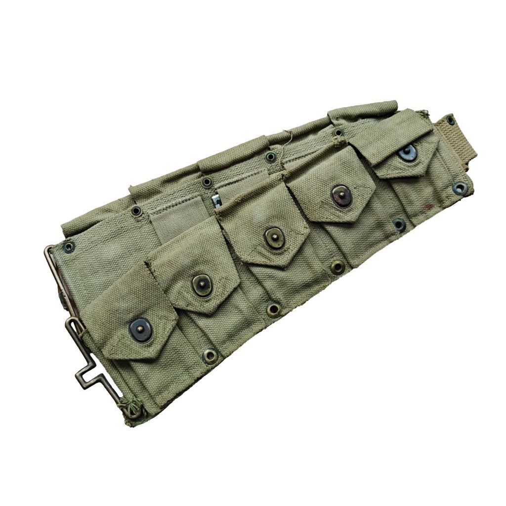 WWII US Garand Ammo Belt With Laundry Code, Ophalen of Verzenden, Amerika, Embleem of Badge