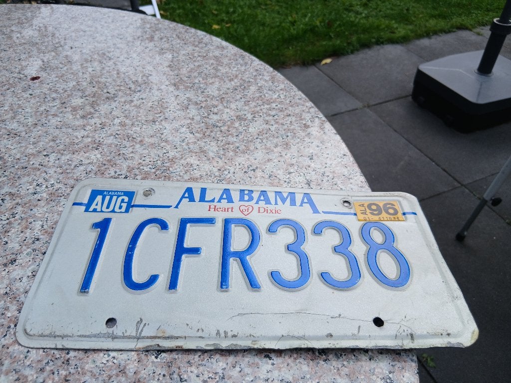 Amerikaans kenteken Alabama 1996 - 1CFR338, Ophalen of Verzenden, Gebruikt, Auto's