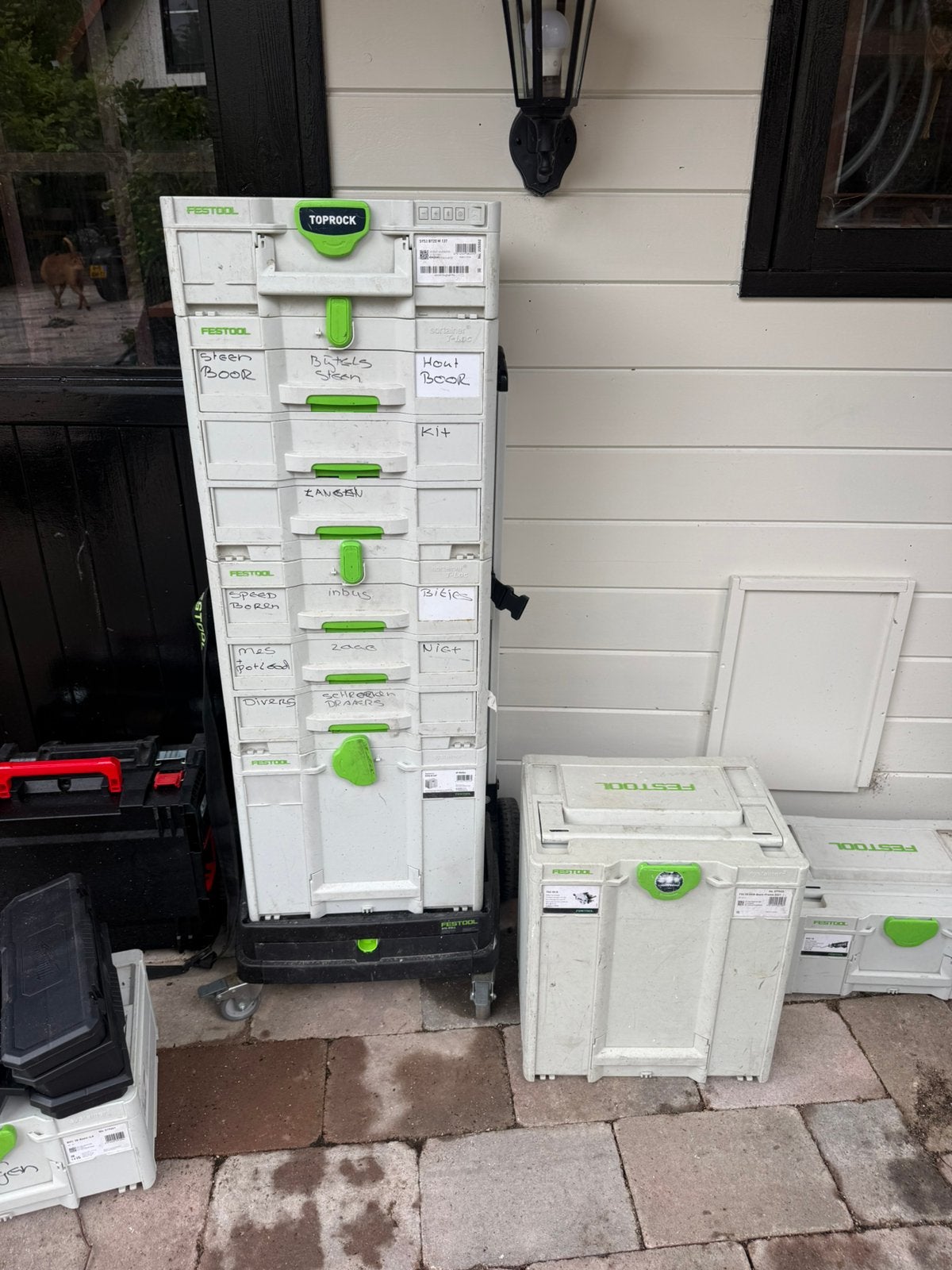 Festool systainers incl toprock radio en trolley, Ophalen of Verzenden, Gebruikt