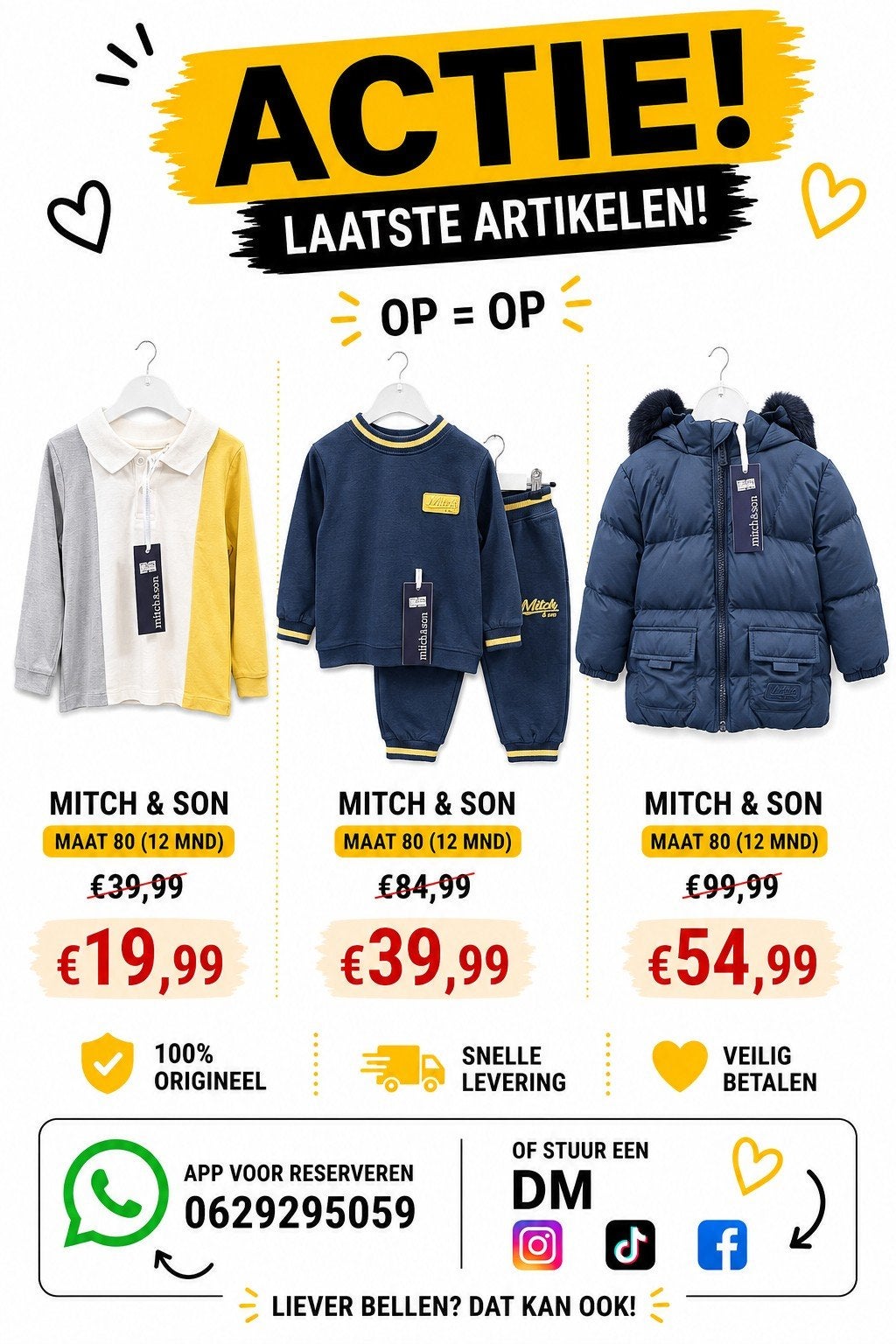 Mitch & Son Kinderkleding Actie - Diverse Artikelen, Kinderen en Baby's, Ophalen of Verzenden, Nieuw, Mitch & Son, Jongetje of Meisje