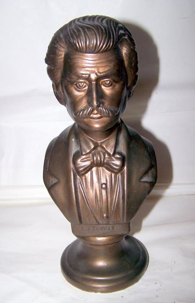 Prachtige buste Johan Strauss. H. 25cm. Nieuwstaat., Verzamelen, Beelden en Beeldjes, Ophalen of Verzenden, Zo goed als nieuw