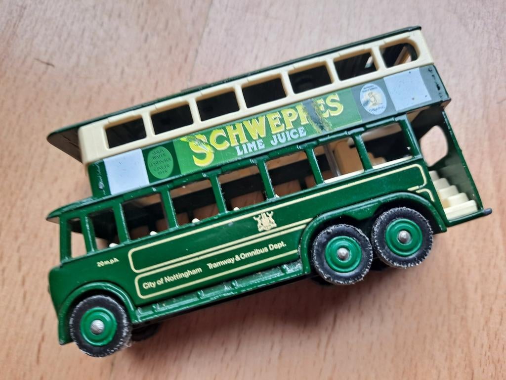 Vintage dubbeldekker bus Schweppes, Overige merken, Gebruikt, 1:50 of kleiner, Overige typen