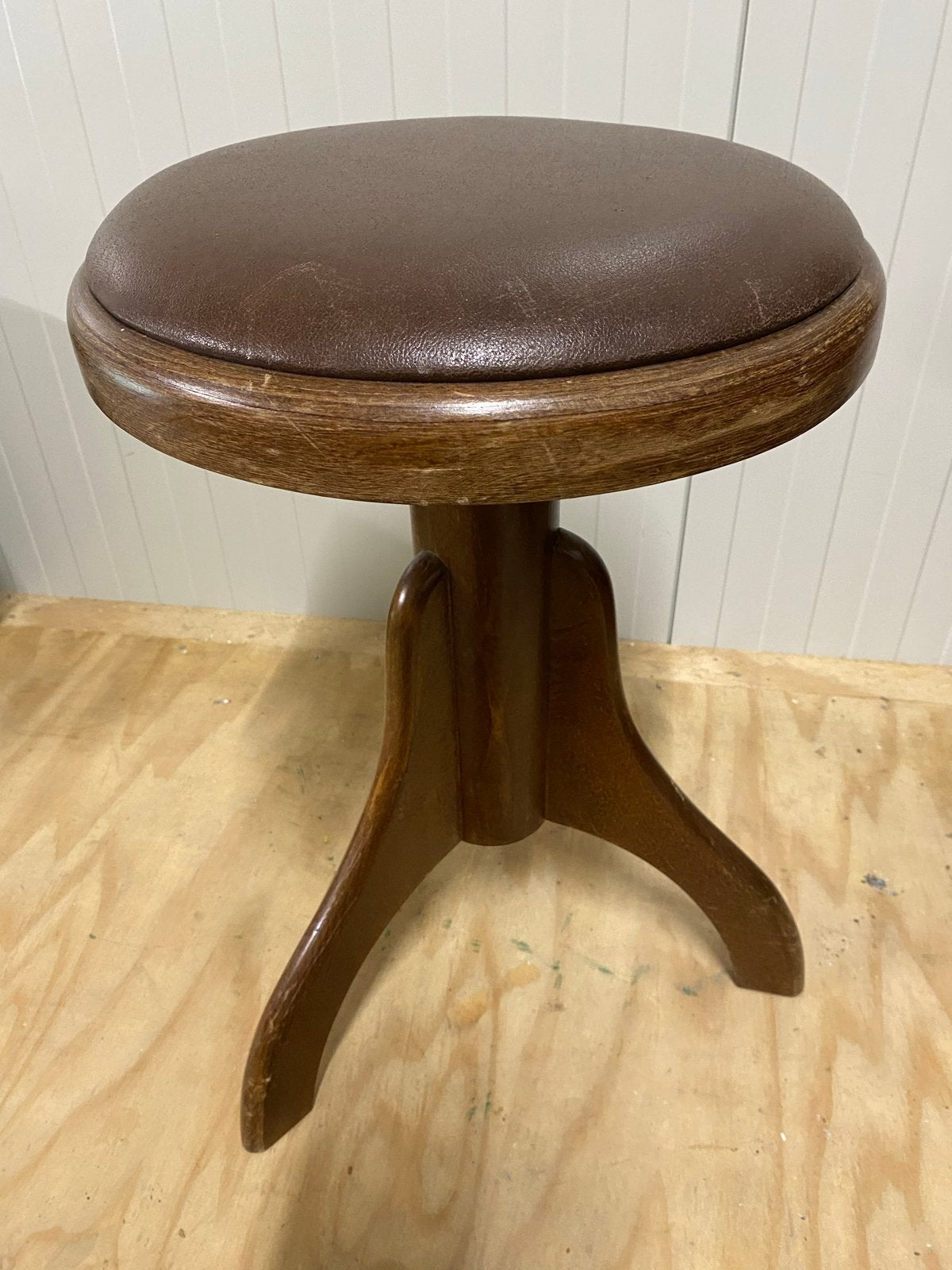 Vintage Houten Draaikruk/Pianokruk, Ophalen, In hoogte verstelbaar, Gebruikt, Hout