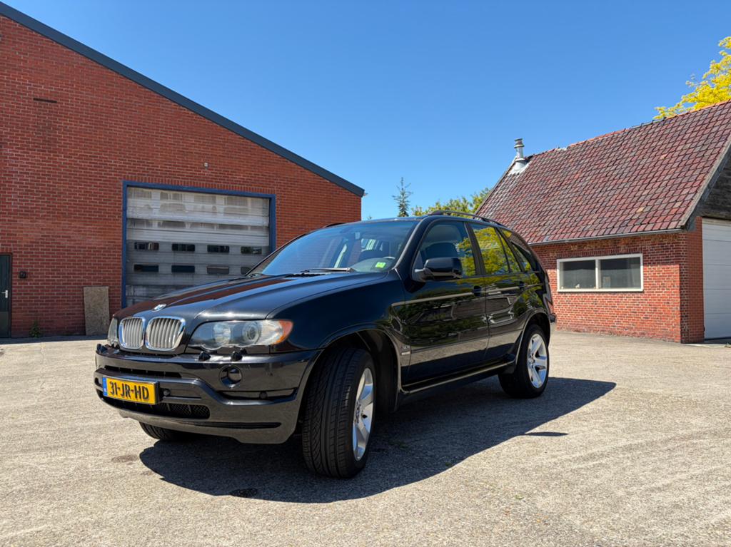 BMW X5 3.0 I AUT 2002 Zwart, Auto's, BMW, Automaat, Standkachel, X5, Zwart