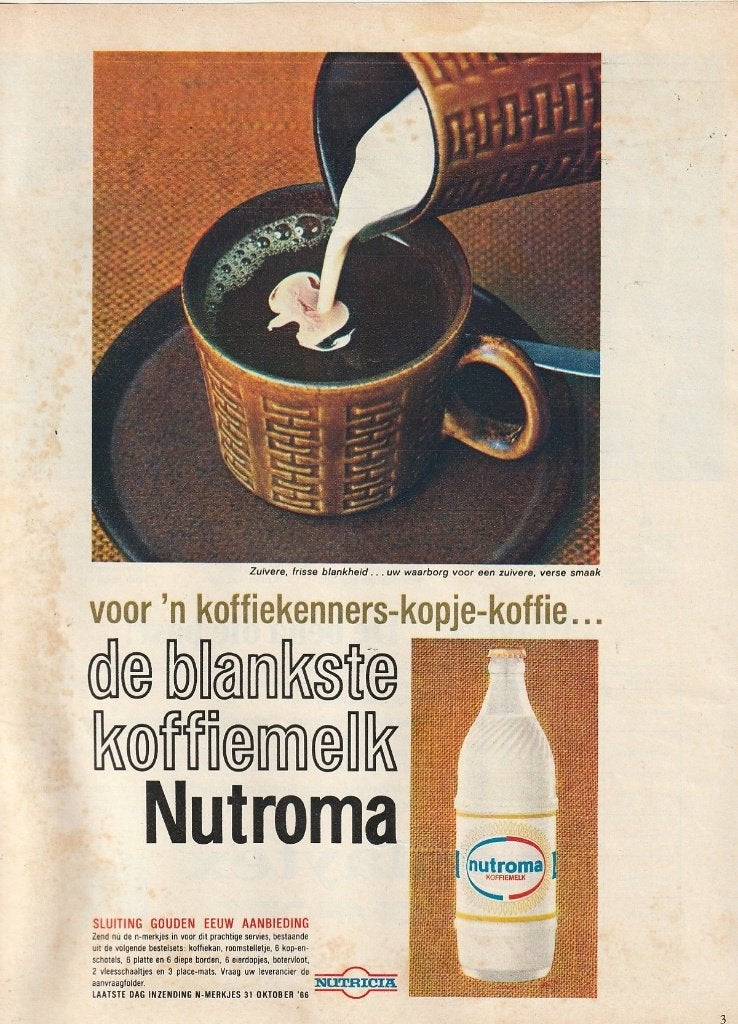 Retro reclame 1966 Nutricia Nutroma sluiting Gouden Eeuw, Verzamelen, Verzenden, Overige typen