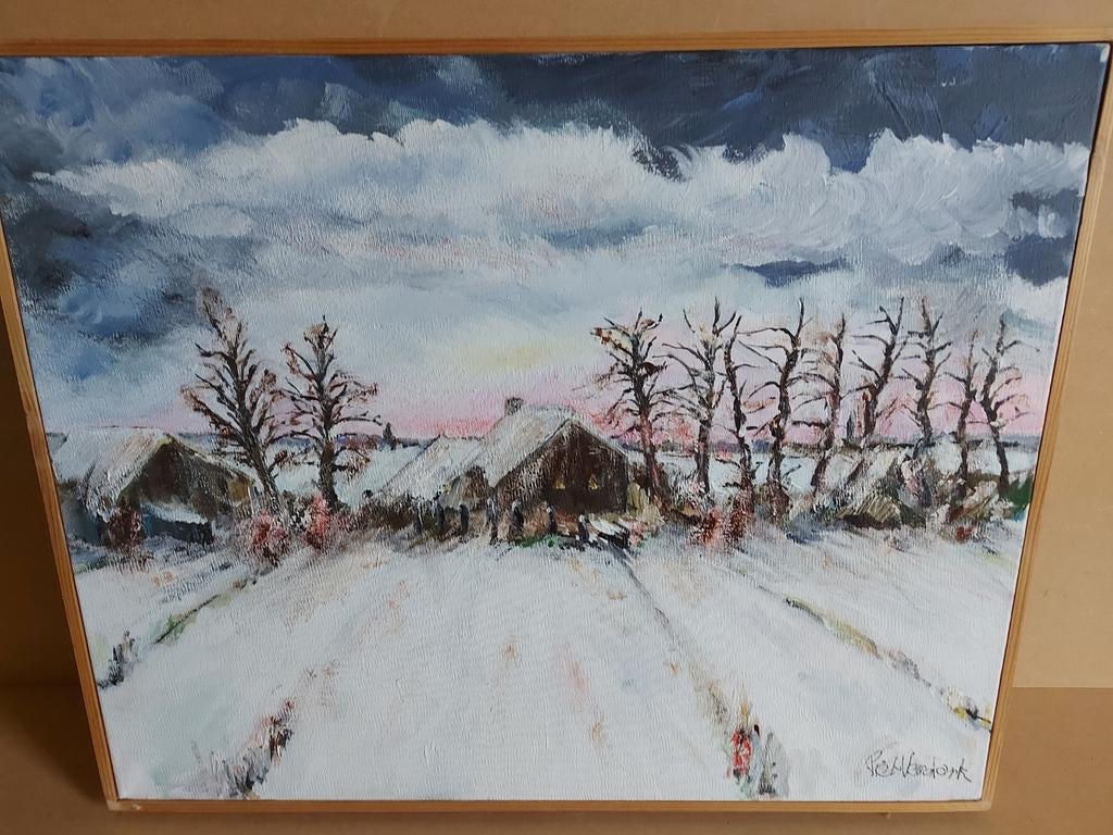 Sneeuwlandschap, Antiek en Kunst, Kunst | Schilderijen | Klassiek, Ophalen of Verzenden
