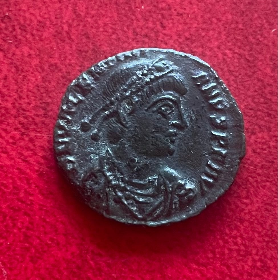 Bodemvondst Romeinse bronzen munt 4e eeuw Constantius II, Ophalen of Verzenden, Overige landen, Losse munt
