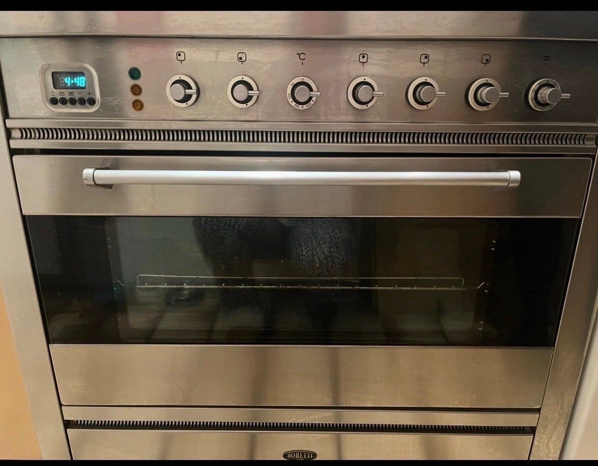 Boretti Fornuis met 4 Pitten, Bakplaat en Hete Lucht Oven, Ophalen, Gebruikt, Hete lucht, 4 kookzones