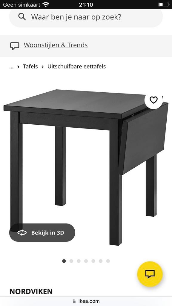 Ikea Uitschuiftafel, 45 tot 60 cm, Minder dan 55 cm, Ophalen of Verzenden, Zo goed als nieuw