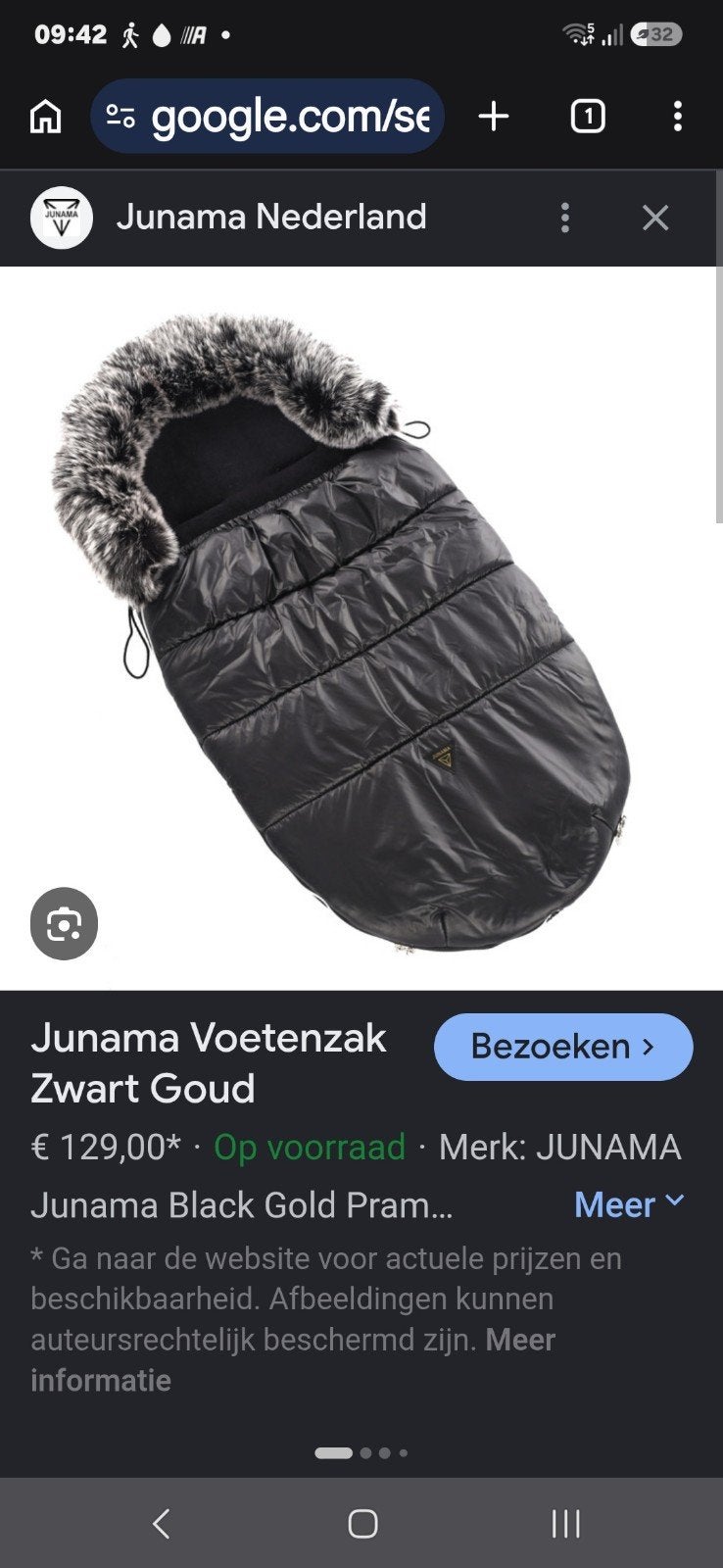 Junama Voetenzak Zwart Goud - Met klein scheurtje, Ophalen of Verzenden, Zo goed als nieuw