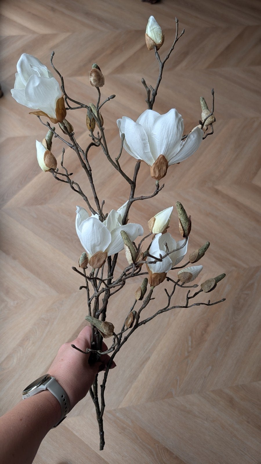 Prachtige kunstbloem en kunsttak - Twee soorten, Binnen, Kunstbloem, Textiel, Ophalen of Verzenden