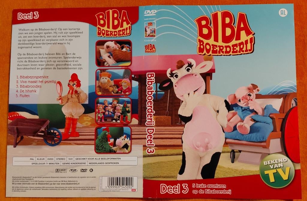DVD Biba Boerderij Deel 3 - 5 Leuke Avonturen, Gebruikt, Alle leeftijden, Ophalen of Verzenden, Dieren