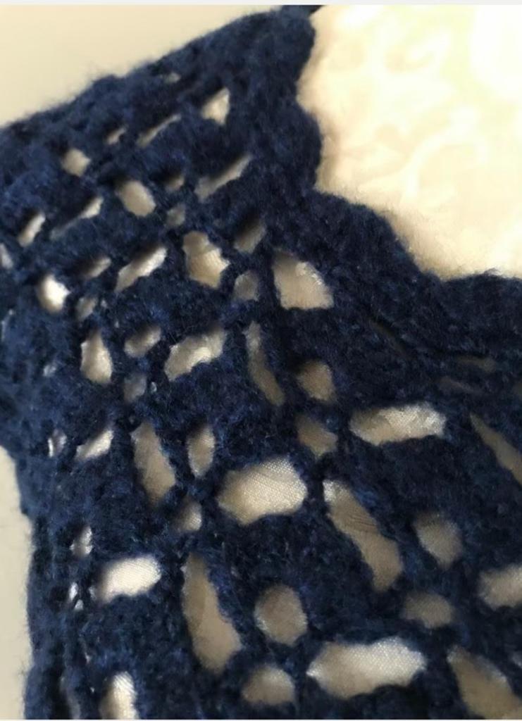 Handgehaakte Donkerblauwe Slip-Over, Ophalen of Verzenden, Zo goed als nieuw, Maat 36 (S), Blauw