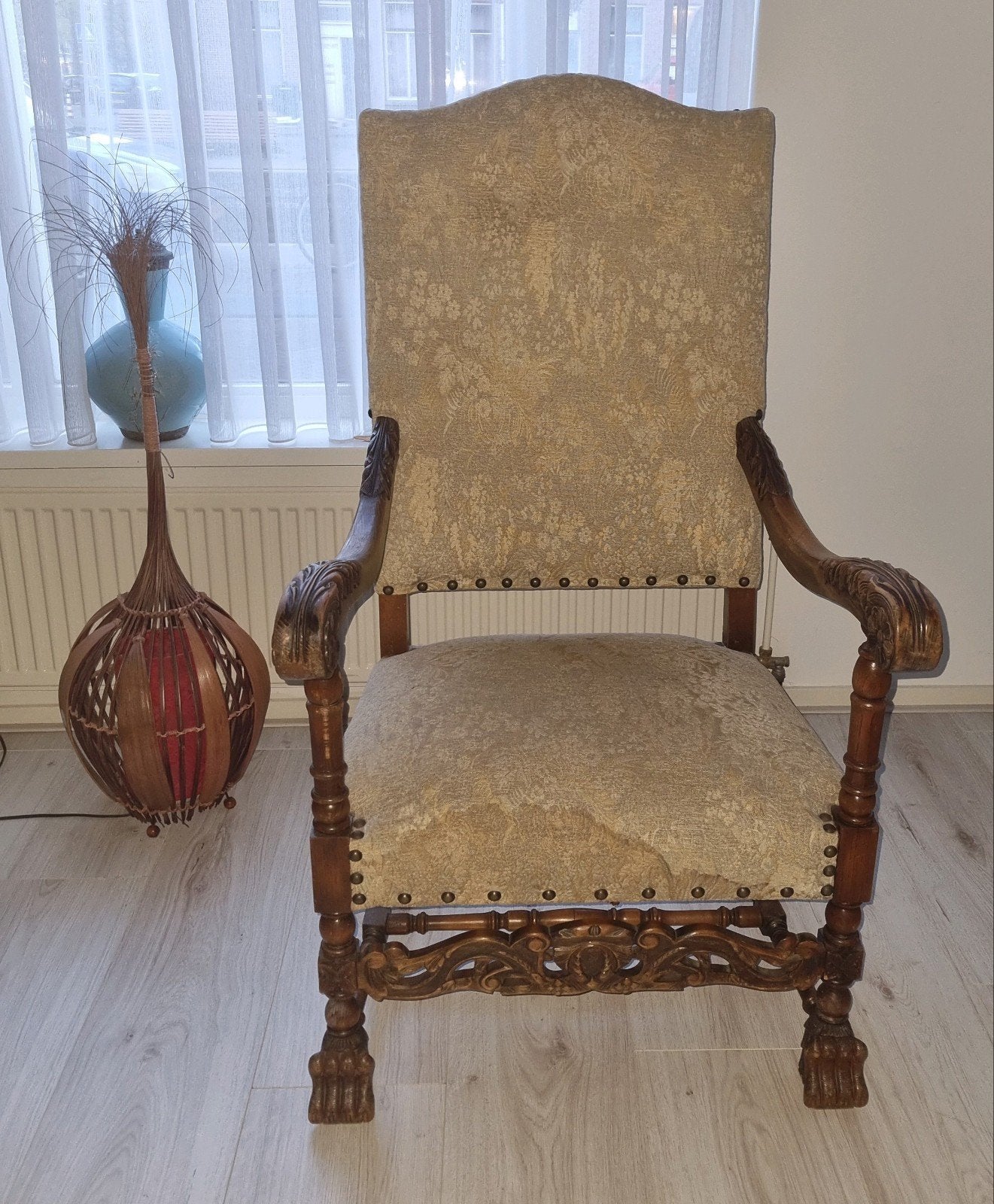Antieke eikenhouten armstoel – Renaissance stijl – Zeer mooi, Antiek en Kunst, Ophalen