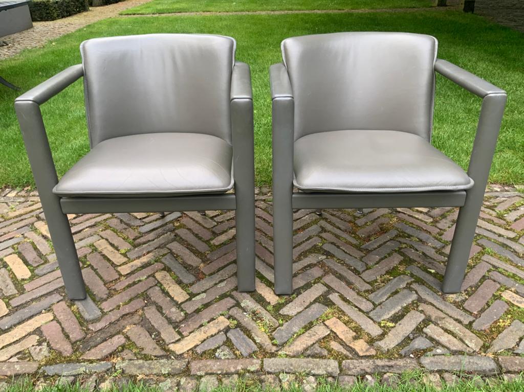 Leolux Cachucha design eetkamerstoelen 2 stuks leer, Huis en Inrichting, Ophalen, Zo goed als nieuw