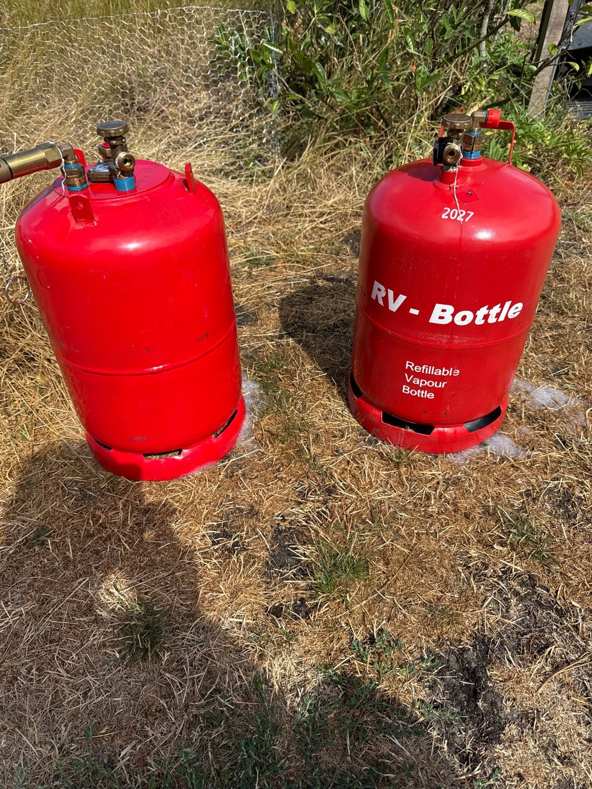 Hervulbare LPG Gasflessen (2 stuks) - RV-Bottle, Ophalen, Gebruikt