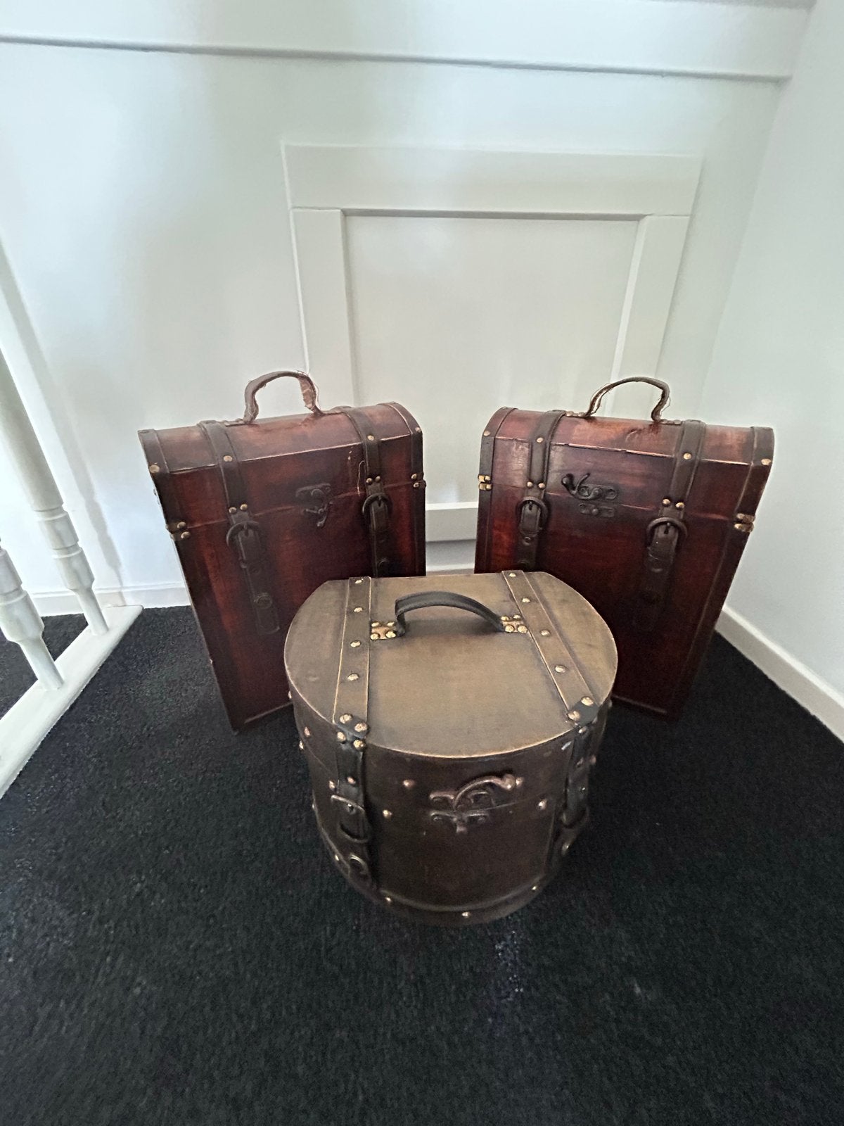 Set van 3 Vintage Decoratieve Koffers/Opbergboxen, Huis en Inrichting, Ophalen, Gebruikt, 50 tot 100 cm, 50 tot 75 cm