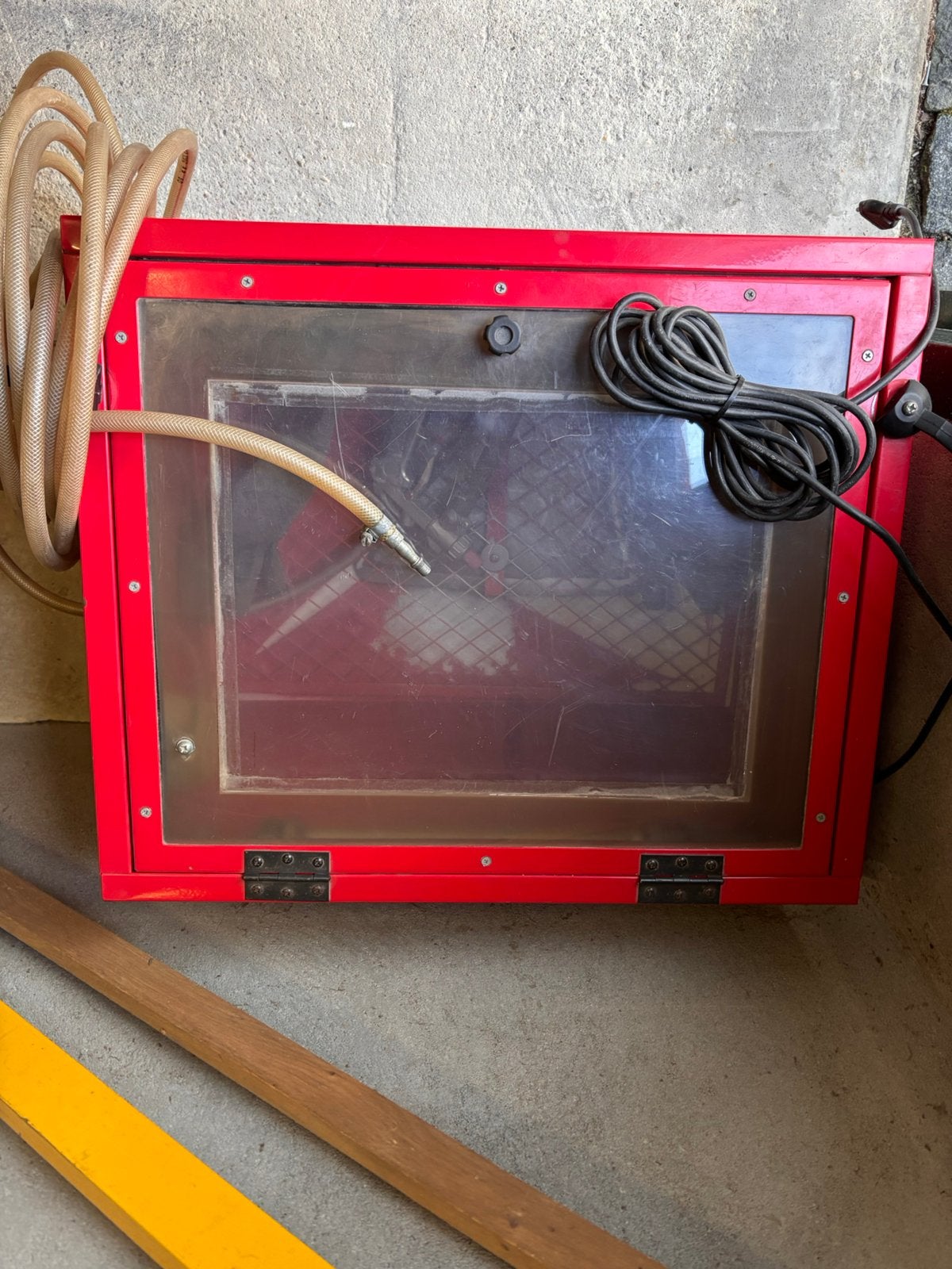 Zandstraal cabine 90 liter + Compressor Abac  LT 100 hp, Ophalen, Gebruikt, Overige typen