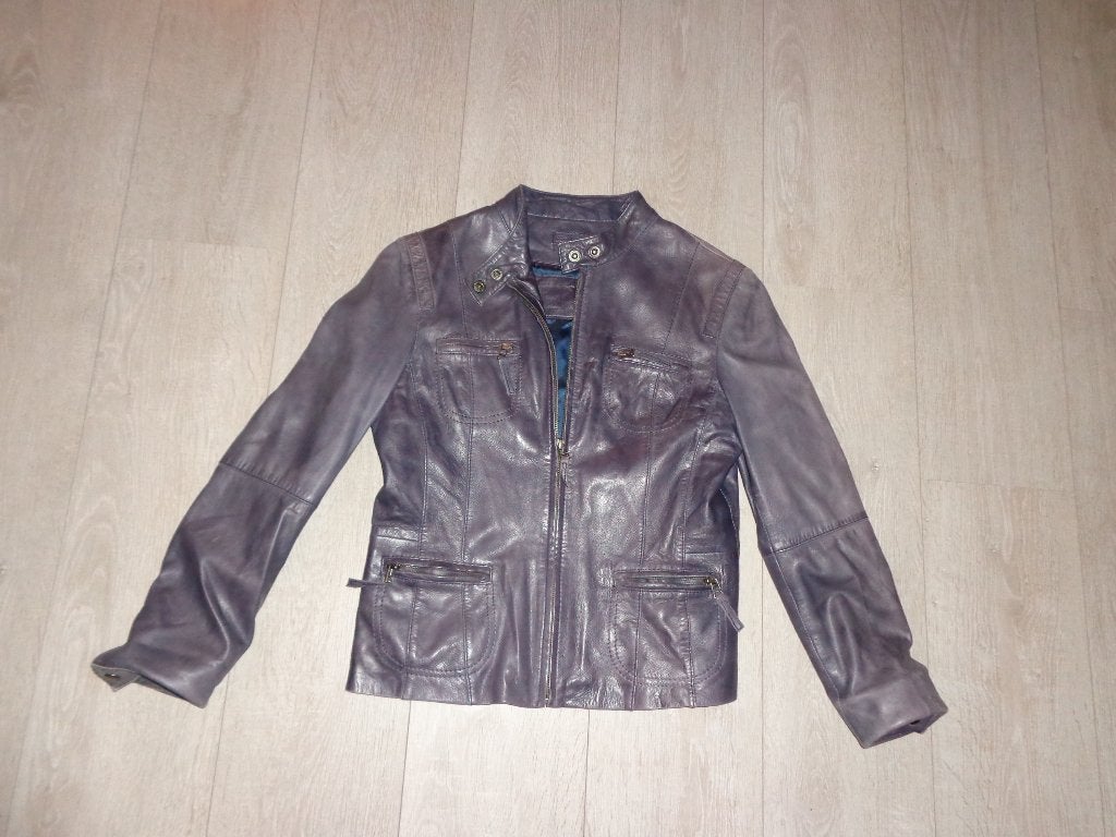 leren dames jas van C&A, maat 36, Ophalen of Verzenden, Gedragen, Maat 36 (S), Overige kleuren
