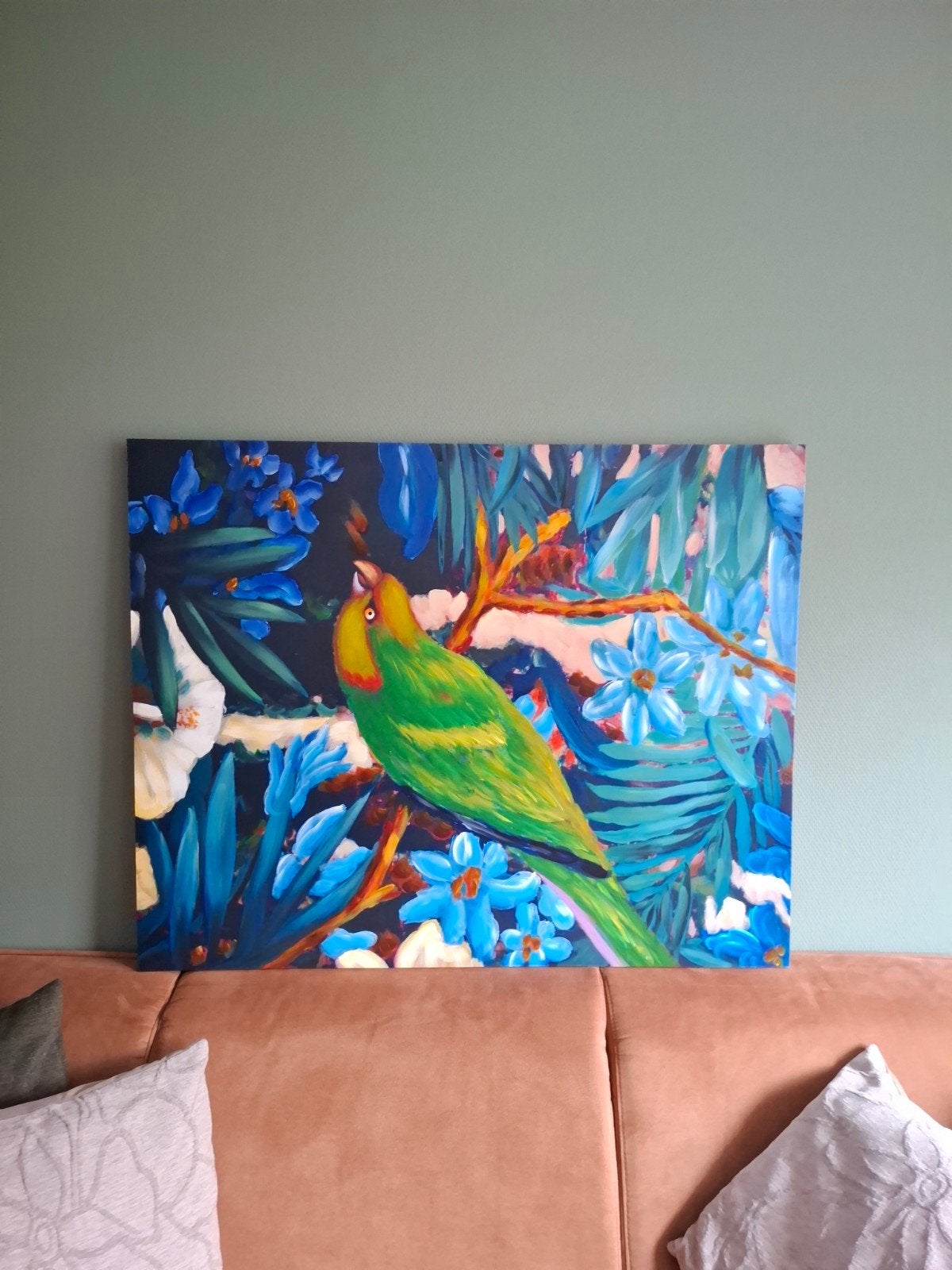 Mooi canvas schilderij (100x80cm), Ophalen, Zo goed als nieuw, Schilderij, 100 tot 125 cm
