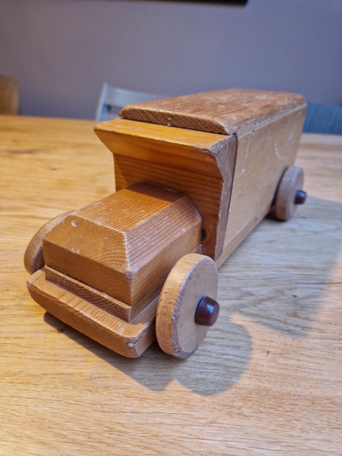 Antieke Houten Speelgoed Vrachtwagen - Vintage Look, Antiek en Kunst, Ophalen of Verzenden