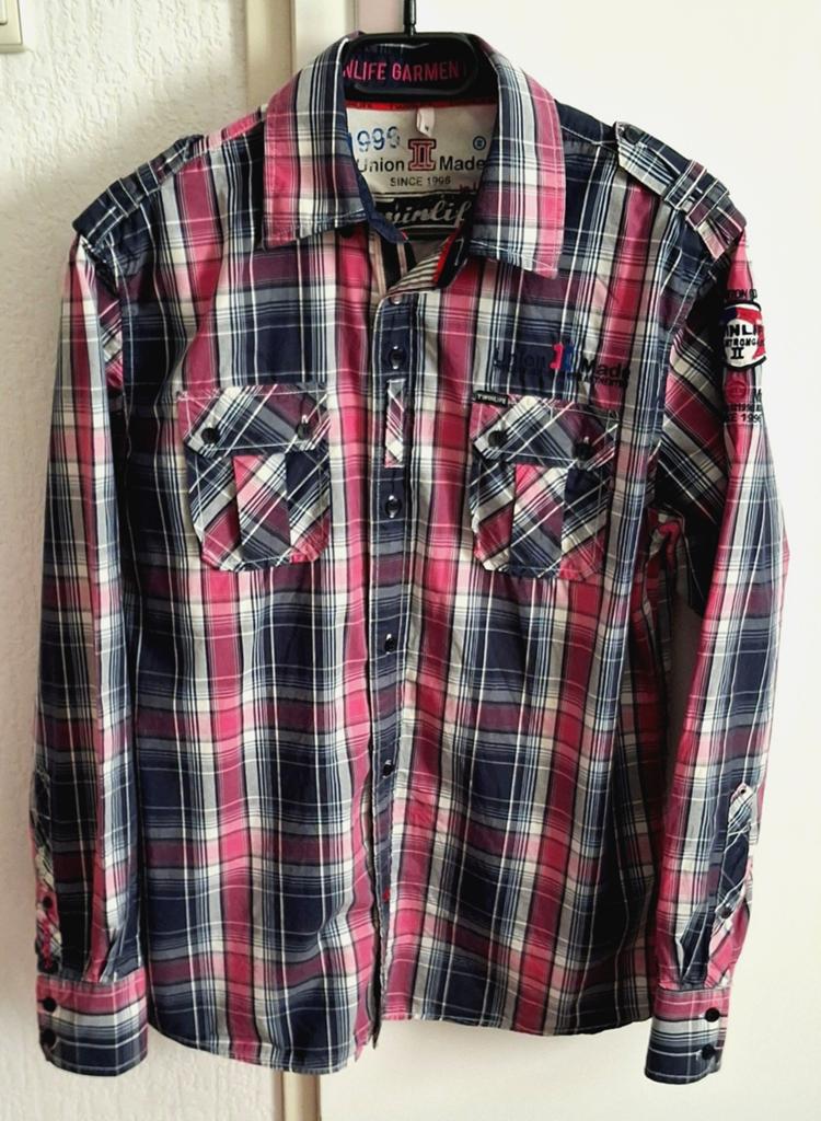 Heren overhemd Twinlife maat M, Blauw, Ophalen of Verzenden, Halswijdte 41/42 (L), Twinlife