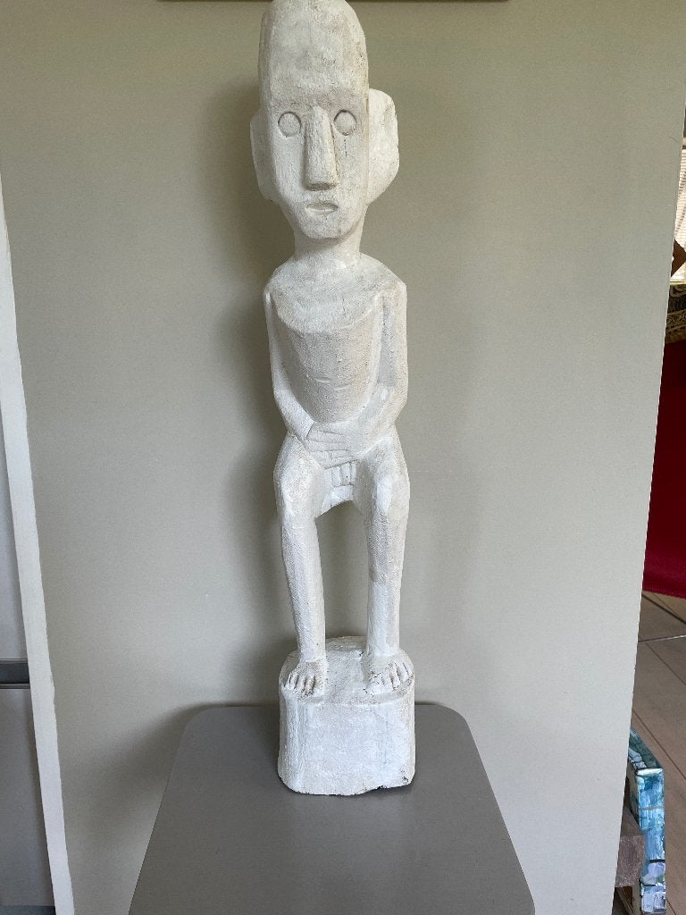 Voorouderbeeld, Wit, Afrika, Geschilderd, Beeld